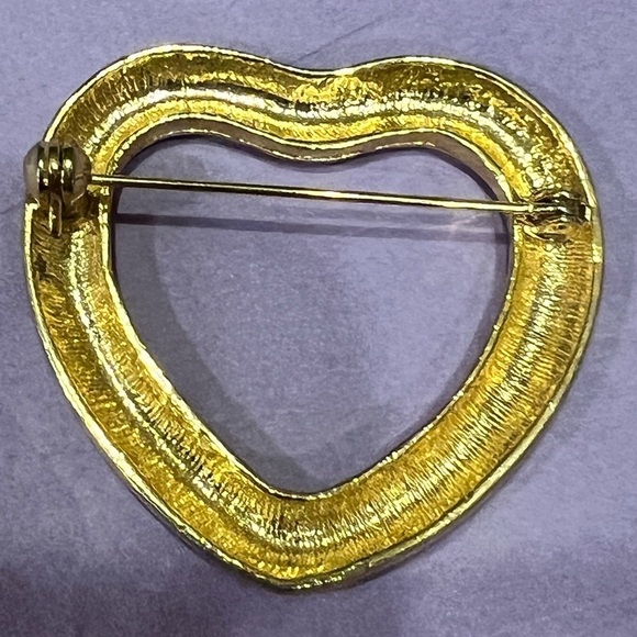 Vintage gold and silver heart pin - Picture 2 of 2